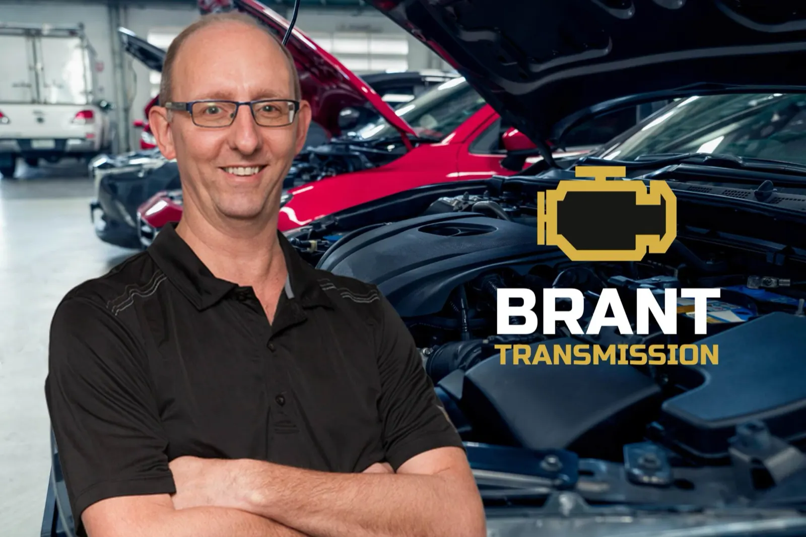 Gil from Brant Transmission in the service bay